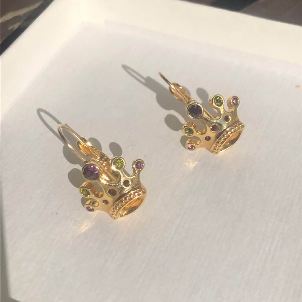 Earrings Drop Earrings Multi Color Crown Brand New by TRIFARI